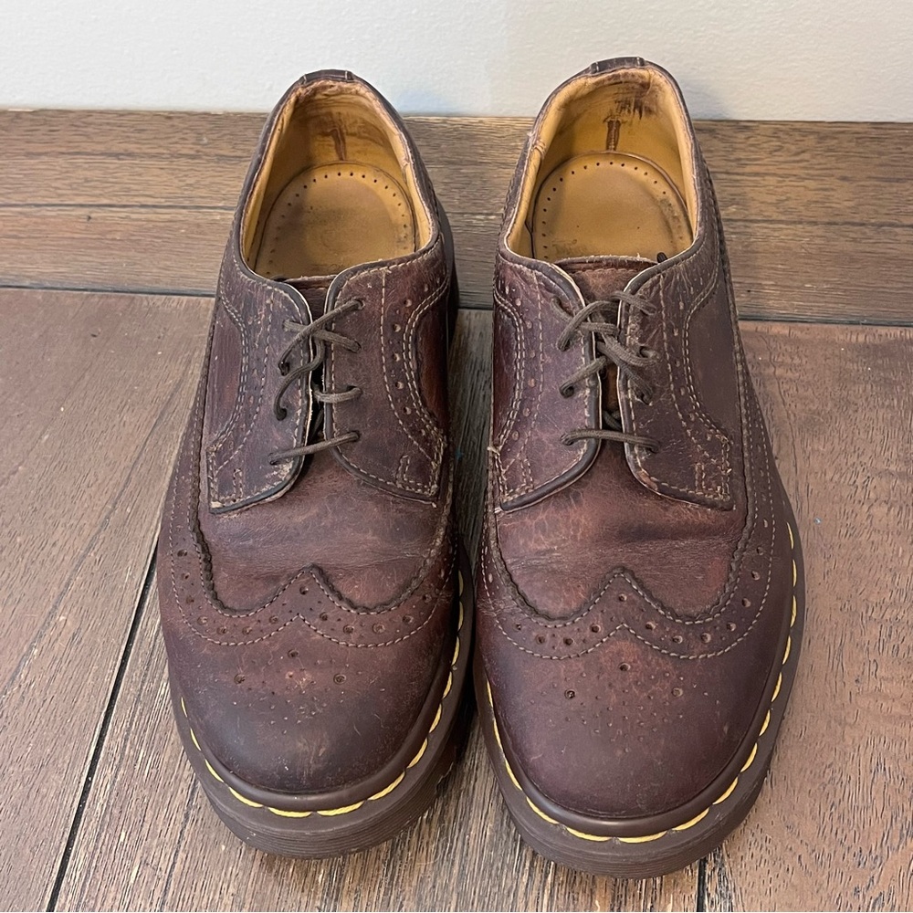 Dr. Martens Brown Wingtip Leather Flats - Picture 6 of 11